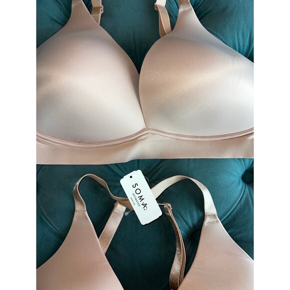 2 Soma Embliss Luxe Plunge Bralette Wireless Bra Bundle One NWT size XXL Nude - Picture 4 of 7